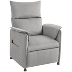 Electric Recliner Chair, Adjustable, Memory, Pet-Friendly Faux Velvet, Grey