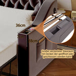 Upholstered Sofa Bed with USB & Storage, Dark Grey Velvet