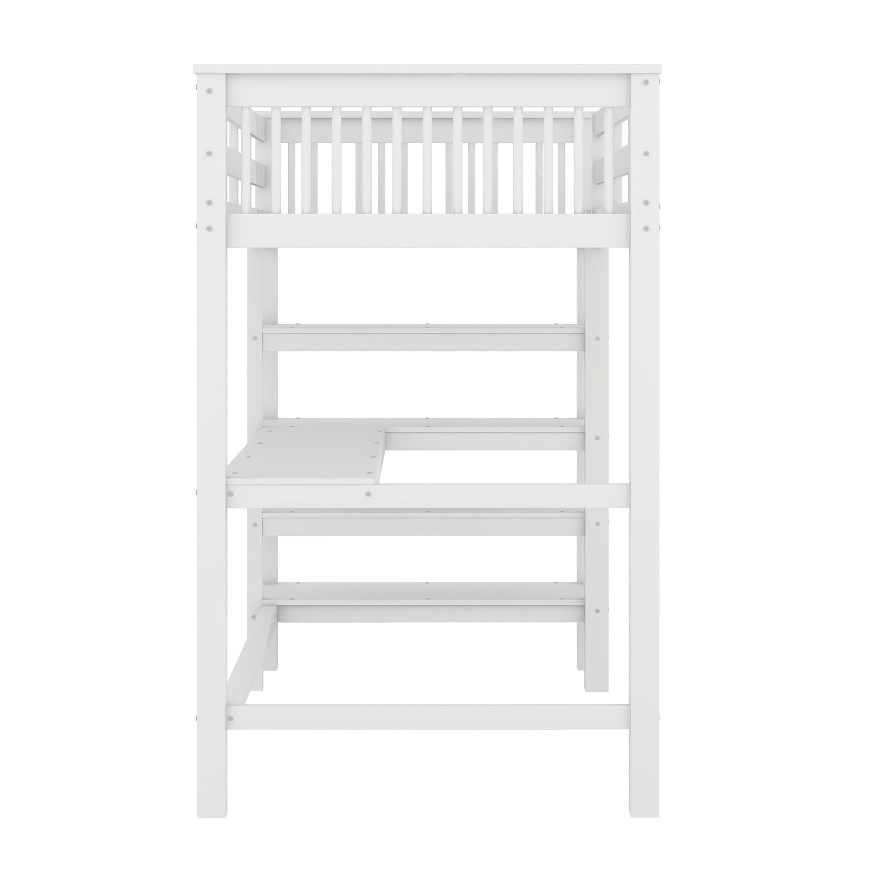 Loft Bed 90x200cm Storage Under-Bed Desk - White