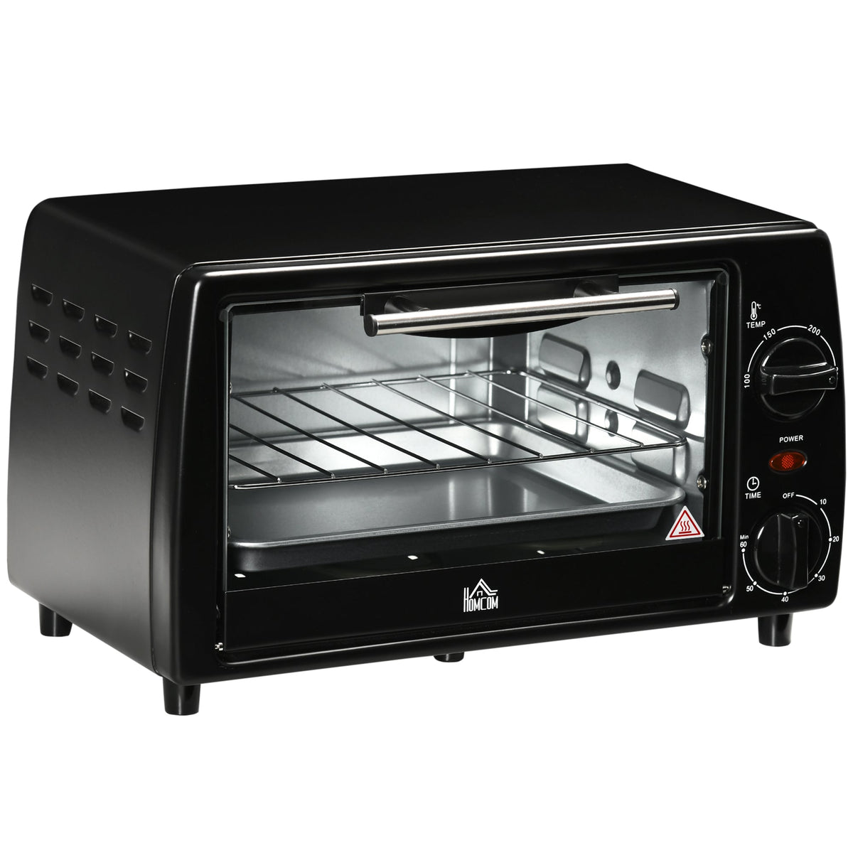 Mini Oven 10L 750W 60-Min Timer Electric Including Tray/Rack, Black