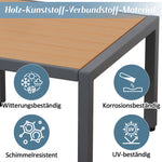 Garden Furniture Set with Sofa and Multi-functional Tables, Galvanized Steel and Wood-look Plastic, Grey and Black
