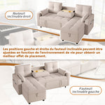 Modern L-shaped Sofa Modular Sofa Bed Pull-out with Storage & Cup Holder, Living Room
