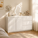 Dressing Table with LED Mirror & Extendable Tabletop, White