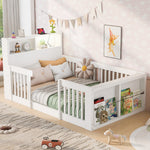 Wooden Single Bed 90x190cm with USB, Light & Storage, White