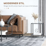 Side Table, 2-Tier Coffee Table, 40 x 40 x 50 cm, Tempered Glass Steel, Black