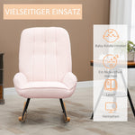 Rocking Chair Padded Relaxing Chair with Sherpa Fleece, Pink