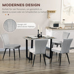 Dining Chair Set of 4, Kitchen Chairs, Backrest, Grey Velvet