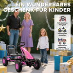 Pedal Go-Kart with Adjustable Seat and EVA Wheels for Kids Ages 3-8, Pink