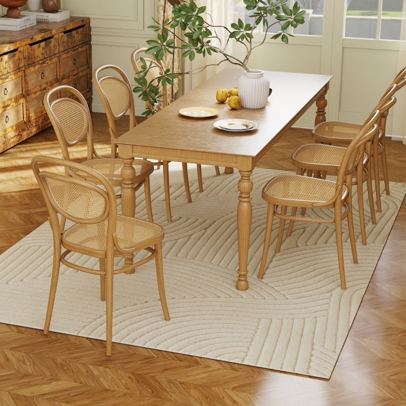 Machine-Woven Rug, 15mm High, Non-Slip, Cream White