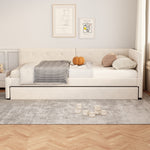 Daybed 90x200cm Rollaway Bed Minimalist Style - Beige