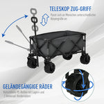 Handcart, Foldable 360° Garden Cart with Telescopic Handle, Grey