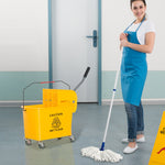 Cleaning Bucket Cart 20 Liter Mop 2 Chambers Yellow