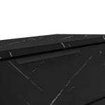 TV Cabinet 200cm Marble Look, Black