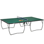Table Tennis Table, Foldable with Wheels & Set, Steel Green