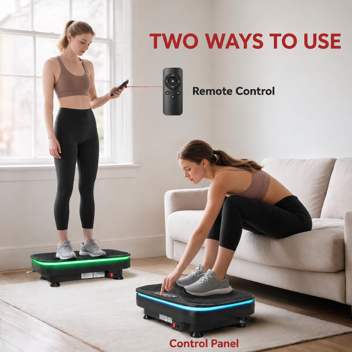 Vibration Plate for Fitness Exercises, Bluetooth, Remote, 99 Speed Levels, Black Plastic/Steel