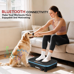 Vibration Plate for Fitness Exercises, Bluetooth, Remote, 99 Speed Levels, Black Plastic/Steel